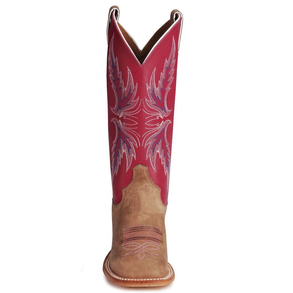 Justin Bent Rail Women's 13" Albany Pink Cowgirl Boots ...