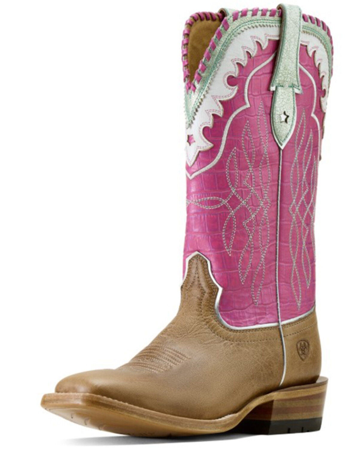 Image #3 - Ariat Women's Riata Western Boots - Square Toe, Pink, hi-res