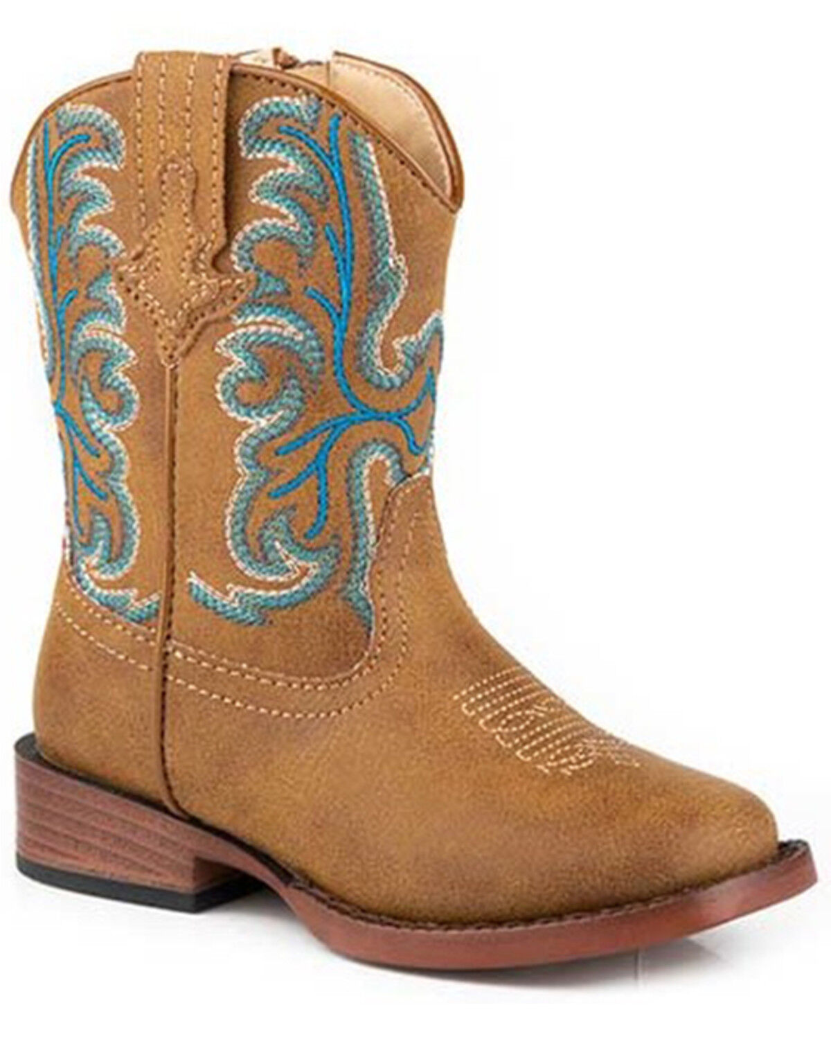 Image #1 - Roper Toddler Boys' Patrick Western Boots - Square Toe, Tan, hi-res