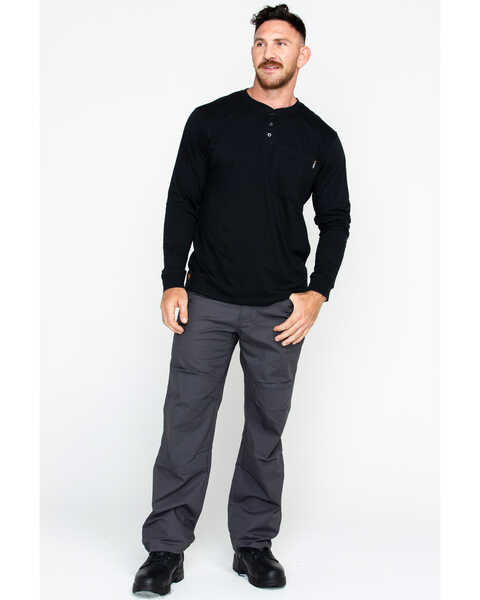 Image #6 - Hawx Men's Pocket Henley Long Sleeve Work Shirt , Black, hi-res