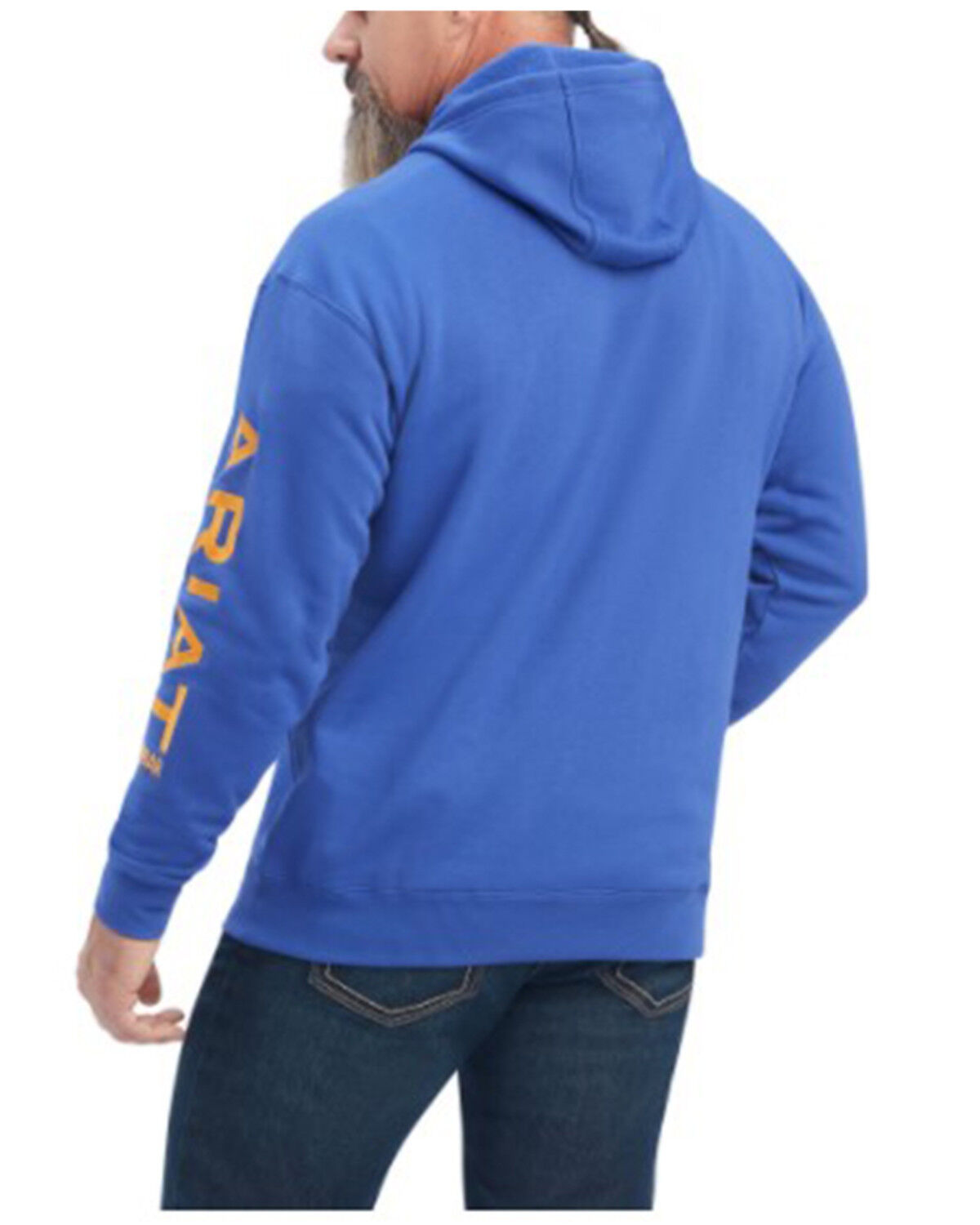 Image #2 - Ariat Men's Rebar Logo Sleeve Graphic Hooded Work Sweatshirt - Big & Tall, Blue, hi-res