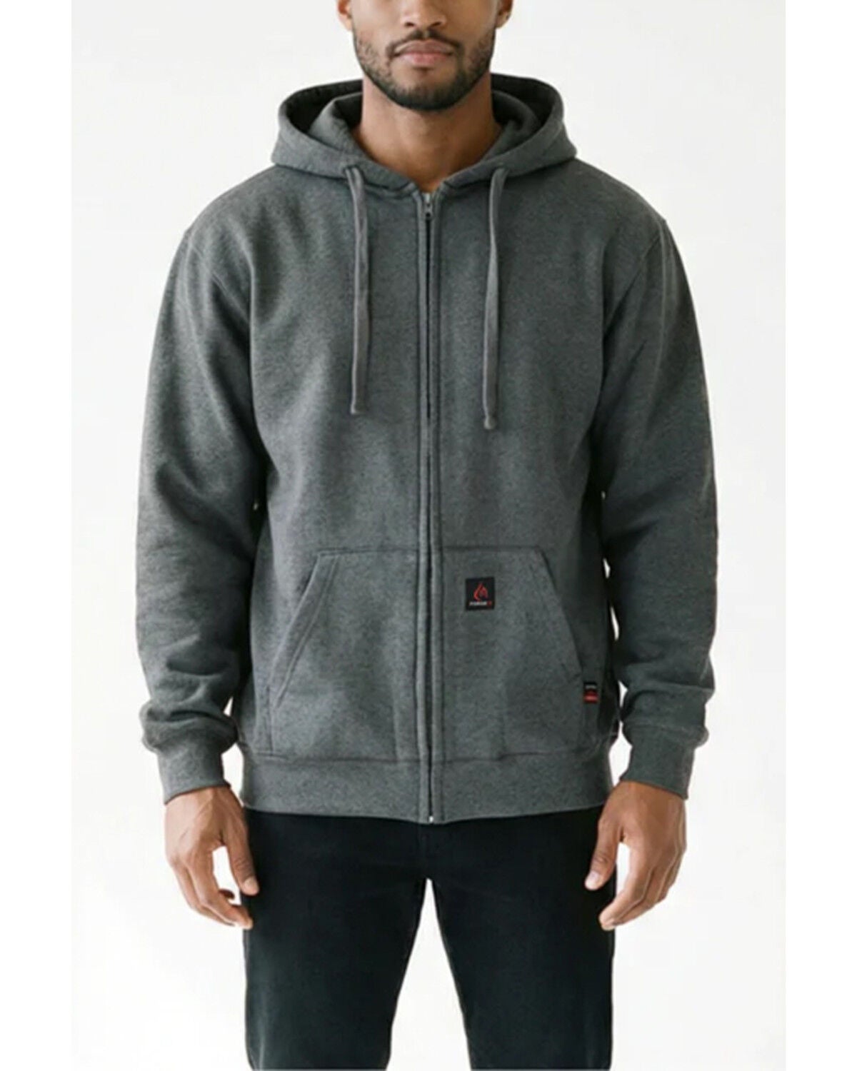 Forge Workwear Men's FR Solid Zip-Up Work Jacket, Charcoal, hi-res