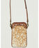 Image #2 - Shyanne Women's Studded Tooled Crossbody Phone Bag, Brown, hi-res