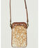 Image #2 - Shyanne Women's Studded Tooled Crossbody Phone Bag , Brown, hi-res