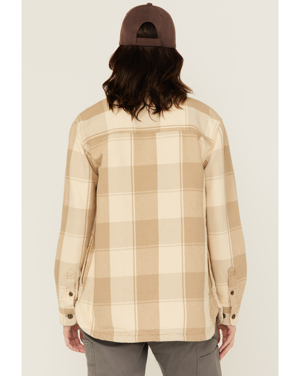 Image #4 - Carhartt Women's Rugged Flex® Loose Fit Heavyweight Duck Shacket, Oatmeal, hi-res
