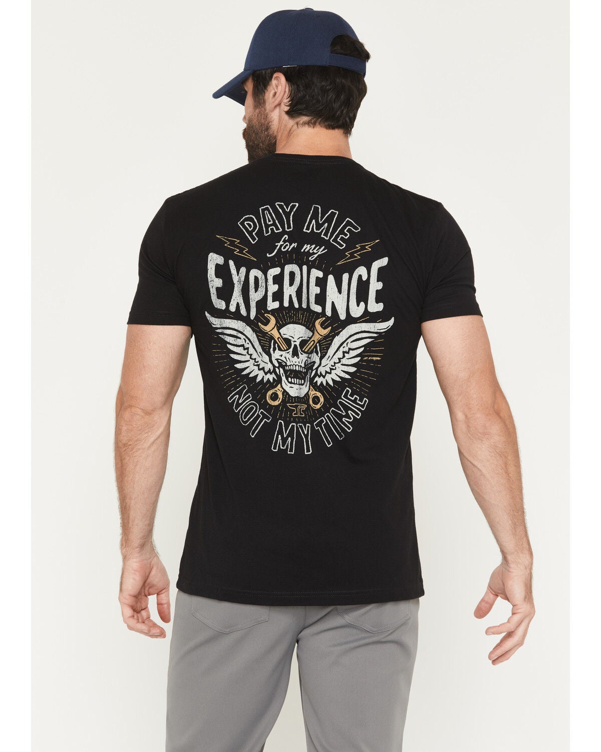 Image #1 - Troll Co Men's Experienced Short Sleeve Graphic Work T-Shirt, Black, hi-res