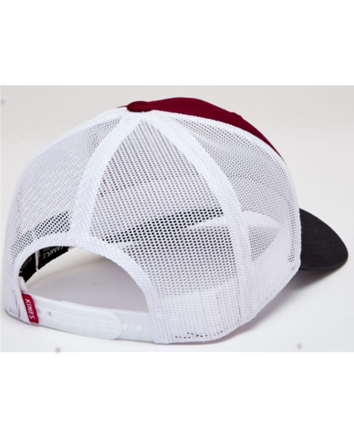Image #2 - Kimes Ranch Men's American Flag Patch Mesh Back Trucker Cap, Burgundy, hi-res