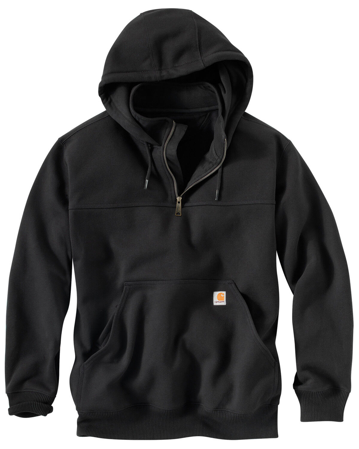 Image #1 - Carhartt Men's Rain Defender Paxton Hooded Zip Work Sweatshirt, Black, hi-res