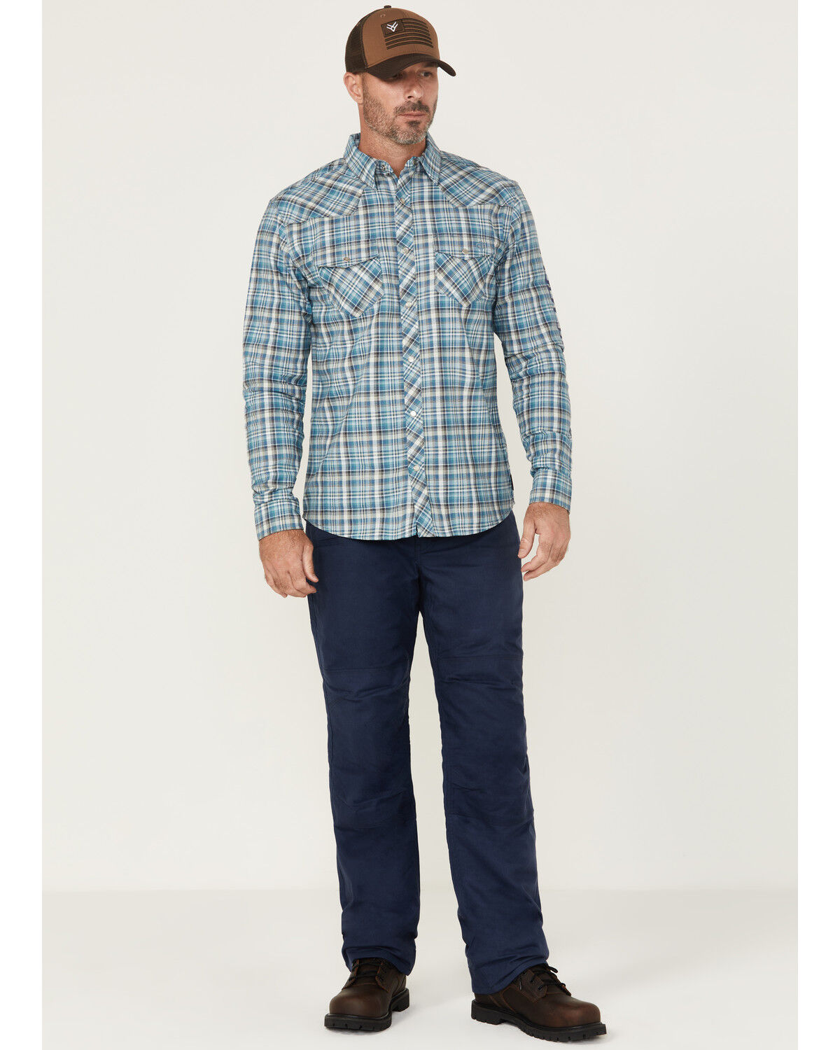 Image #1 - Hawx Men's FR Baraga Lined Twill Straight Ripstop Pants, Navy, hi-res