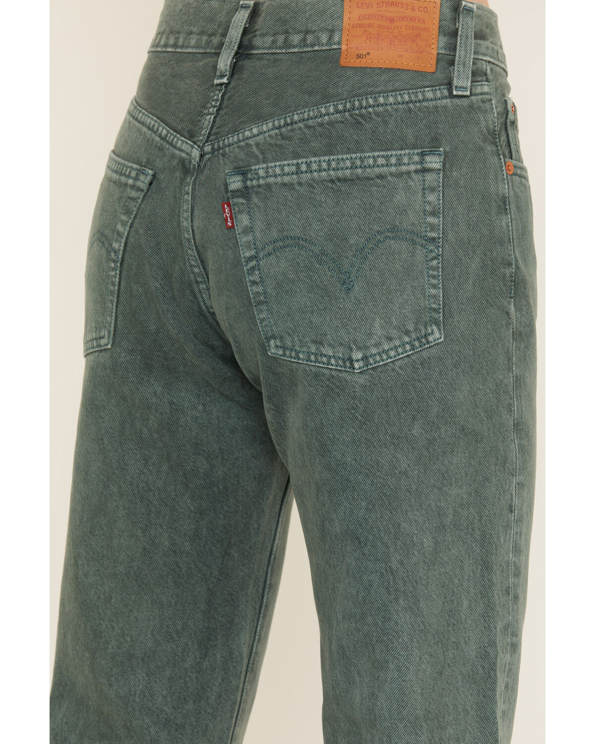 Image #4 - Levi's Premium Women's 501® Original Cropped Jeans, Green, hi-res