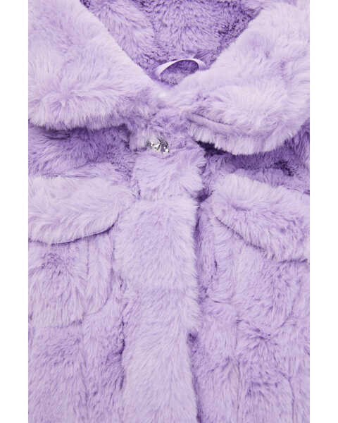 Image #2 - Urban Republic Infant Girls' Faux Fur Snap Jacket , Light Purple, hi-res