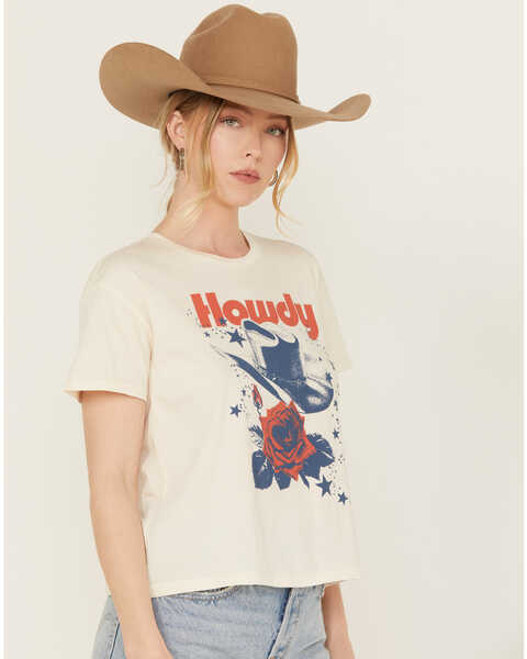 Image #2 - Girl Dangerous Women's Howdy Hat Short Sleeve Graphic Tee , Natural, hi-res