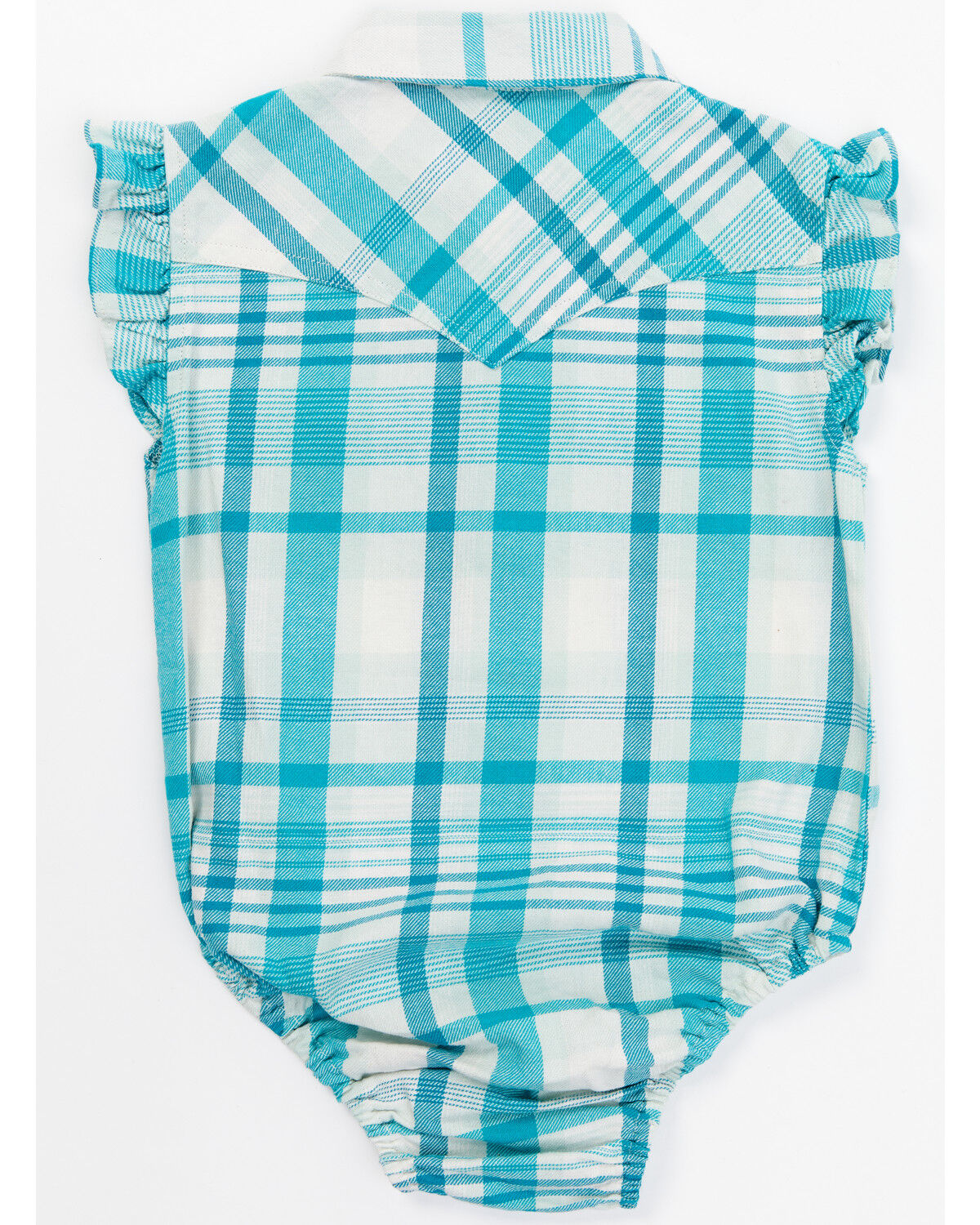 Image #3 - Shyanne Infant Girls' Short Sleeve Plaid Print Onesie, Turquoise, hi-res