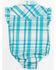 Image #3 - Shyanne Infant Girls' Short Sleeve Plaid Print Onesie, Turquoise, hi-res