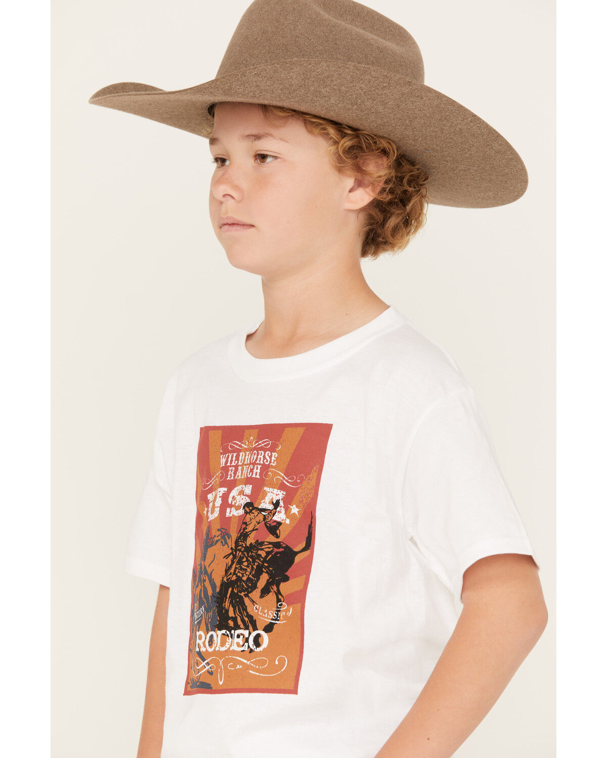 Image #2 - Cody James Boys' Rodeo Graphic Short Sleeve Western Shirt, Oatmeal, hi-res