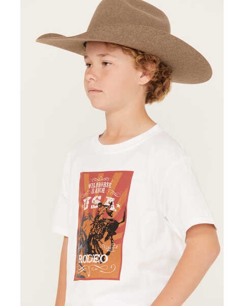 Cody James Boys' Rodeo Graphic Short Sleeve Western Shirt, Oatmeal, hi-res