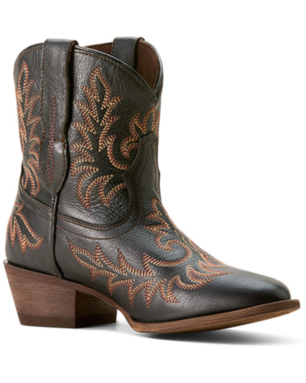 Image #1 - Ariat Women's Carlin Western Booties - Round Toe, Black, hi-res