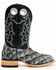 Cody James Men's Exotic Pirarucu Western Boots - Broad Square Toe , Black, hi-res