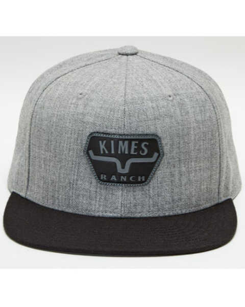 Kimes Ranch Men's Premium Distance Logo Patch Solid-Back Ball Cap , Heather Grey, hi-res