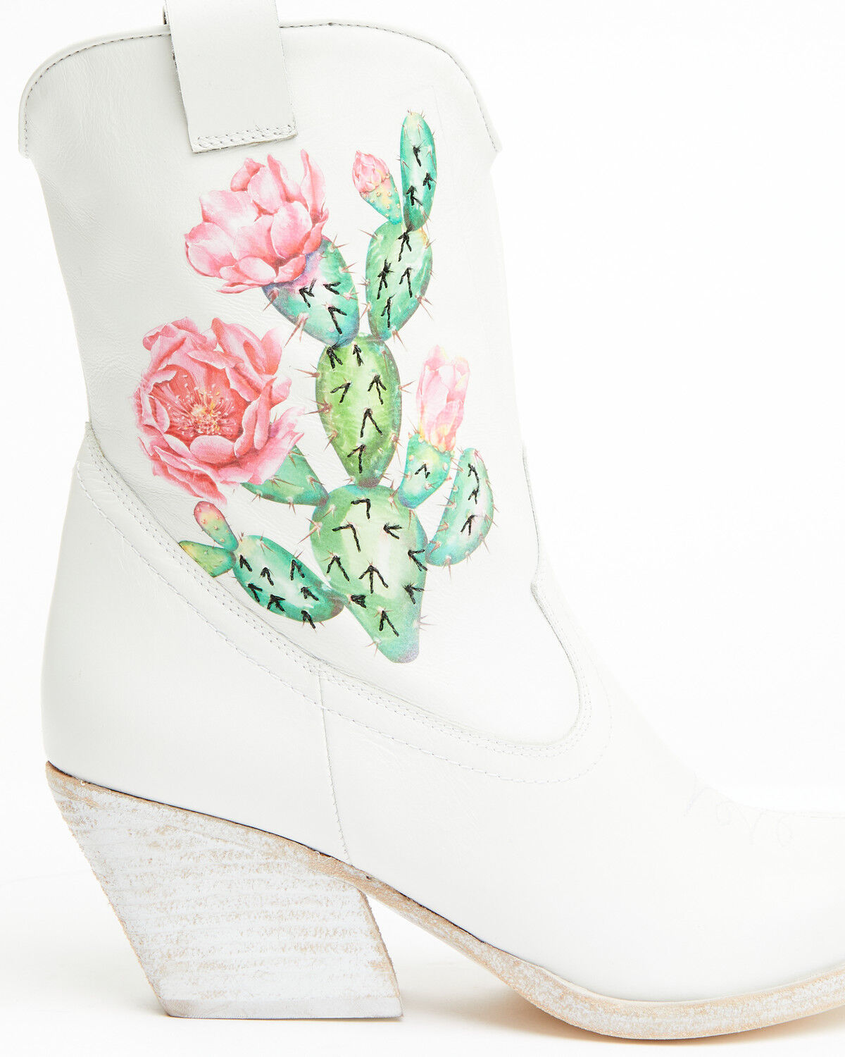 Image #2 - Golo Women's Jesse Cactus Western Booties - Snip Toe, White, hi-res