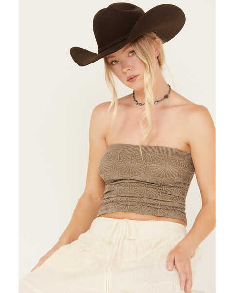 Image #2 - Free People Women's Love Letter Tube Top, Grey, hi-res