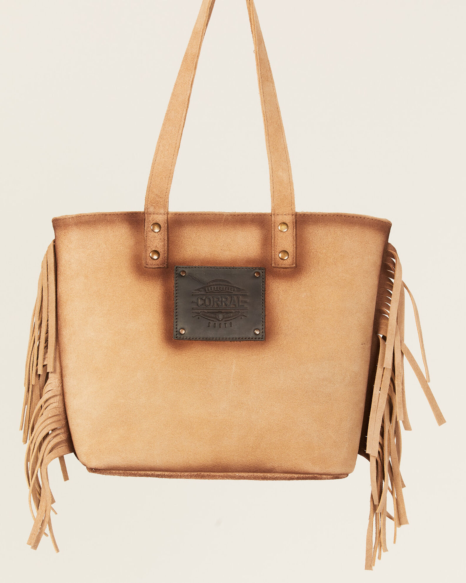 Corral Women s Fringe Burnished Leather Tote Sheplers