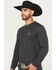 Image #3 - Ariat Men's Barbed Flag Logo Long Sleeve Graphic T-Shirt, Charcoal, hi-res