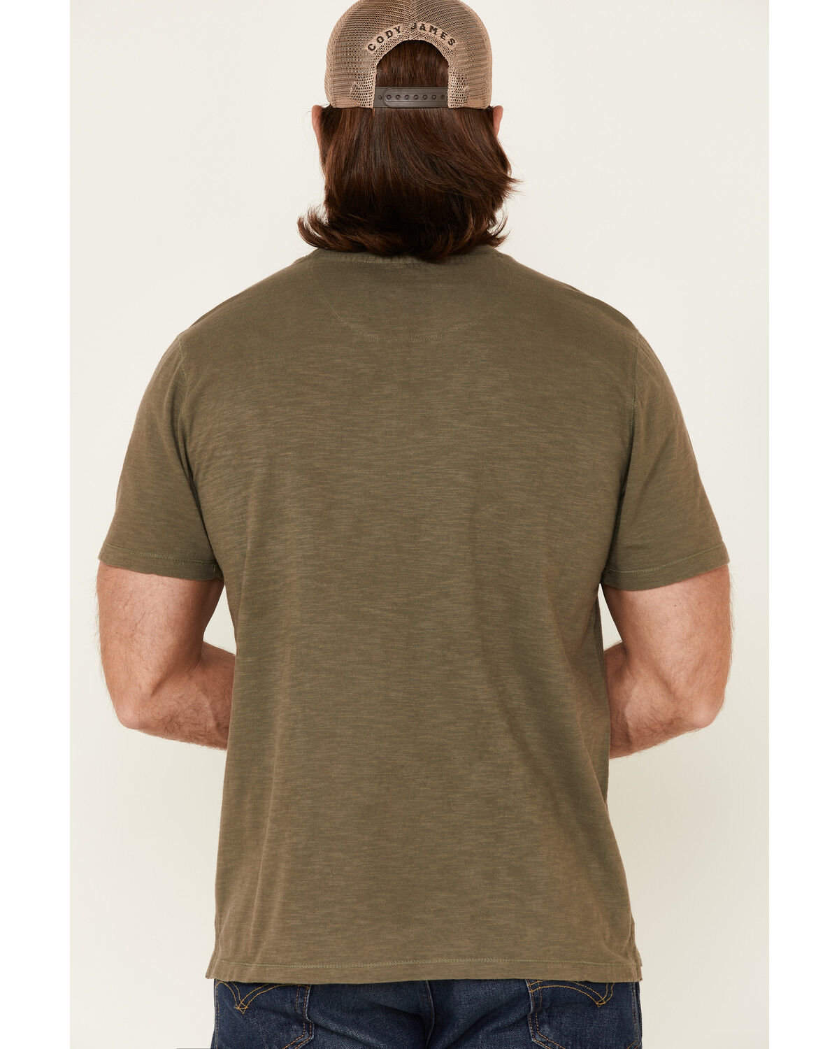 Image #4 - North River Men's Solid Slub Short Sleeve T-Shirt, Olive, hi-res