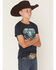 Image #2 - Cody James Boys' Skull Rodeo Short Sleeve Graphic T-Shirt, Blue, hi-res