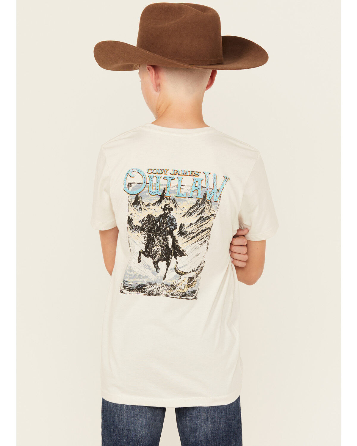 Image #1 - Cody James Boys' Outlaw Short Sleeve Graphic T-Shirt, Natural, hi-res