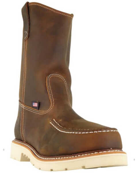 Image #1 - Thorogood Men's American Heritage Made In The USA Western Work Boots - Steel Toe, Brown, hi-res