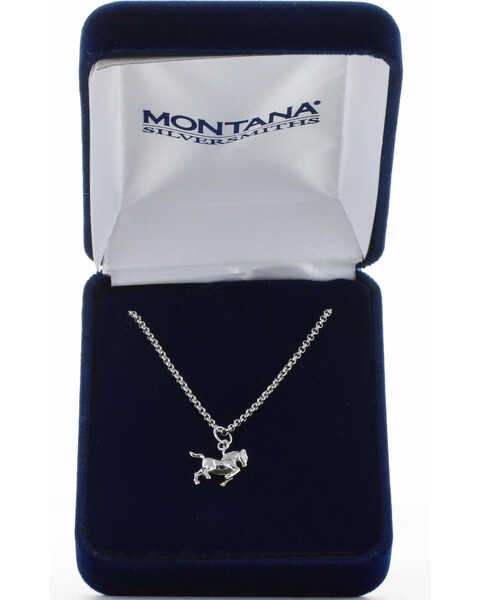 Image #3 - Montana Silversmiths Women's Silver Prancing Horse Necklace , Silver, hi-res