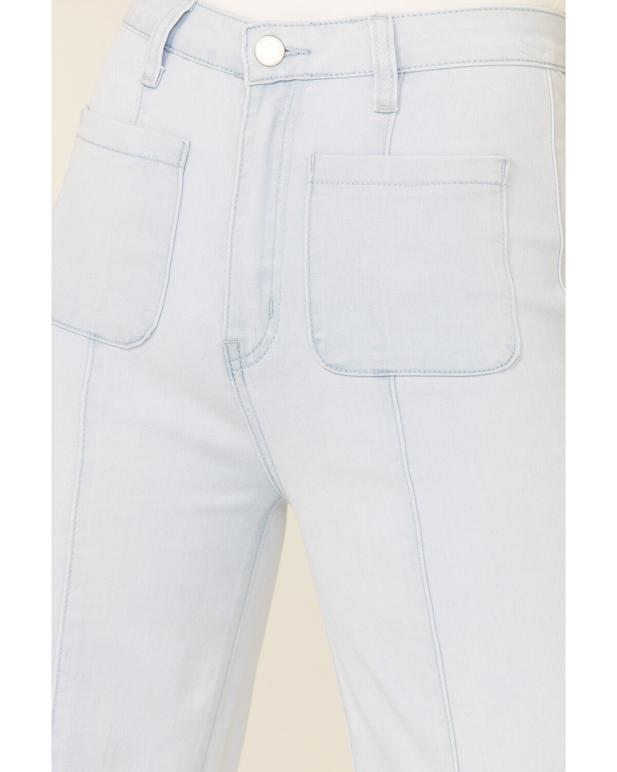 Image #4 - Flying Tomato Women's Front Pocket Flare Leg Jeans, Blue, hi-res