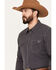 Image #2 - Blue Ranchwear Men's Laramie Striped Long Sleeve Western Snap Shirt, Dark Blue, hi-res