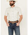 Image #1 - Cody James Men's Open Field Plaid Print Short Sleeve Button-Down Stretch Western Shirt, Ivory, hi-res