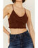 Image #3 - Fornia Women's Seamless Floral Bralette , Brown, hi-res