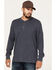 Image #2 - North River Men's Heathered Waffle Long Sleeve Henley Shirt, Indigo, hi-res