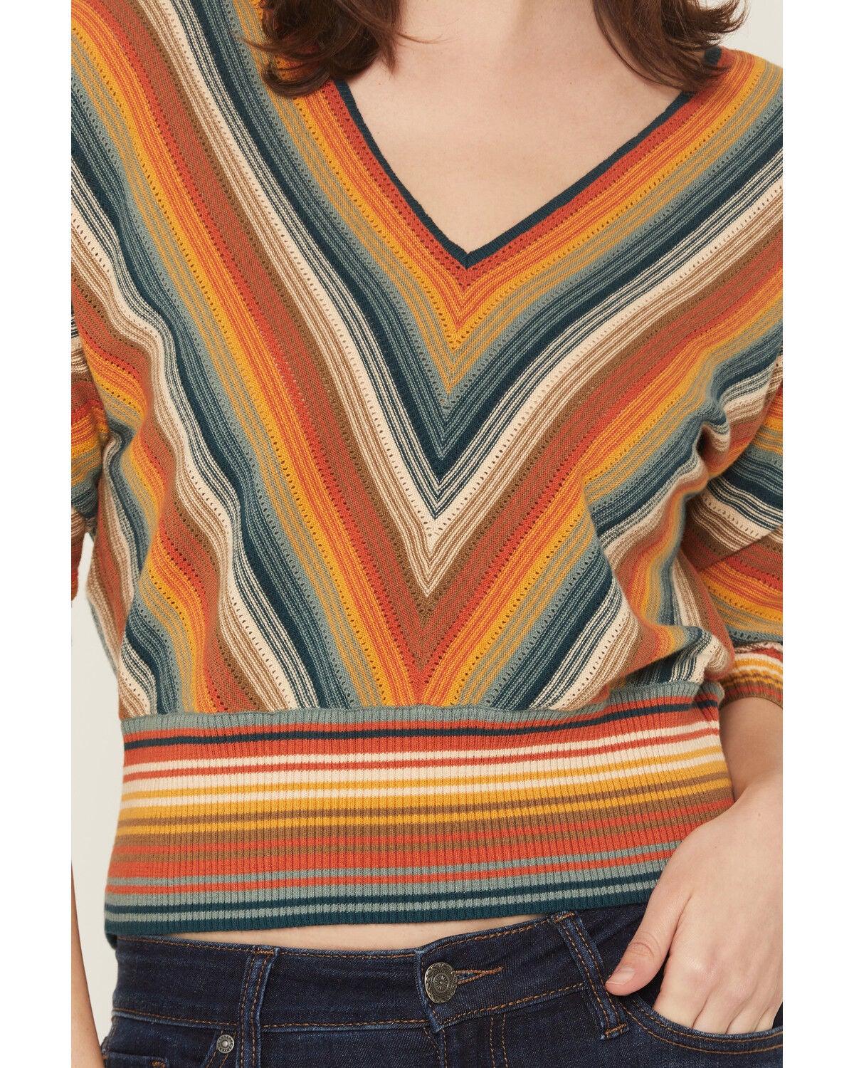 Image #3 - Shyanne Women's Hamilton Striped Dolman Sweater, Teal, hi-res