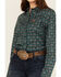 Image #3 - Cinch Women's Paisley Print Long Sleeve Button-Down Western Shirt, Green, hi-res