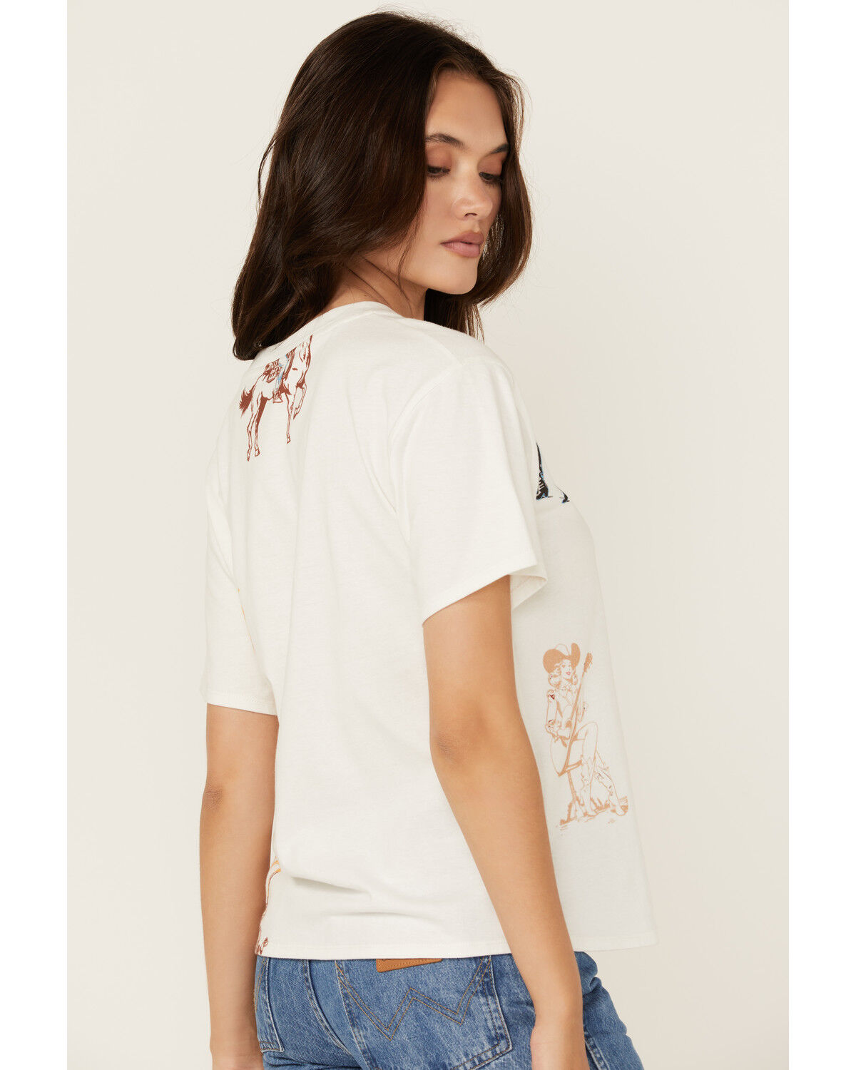 Image #4 - Blue B Women's Western Motif Short Sleeve Graphic Tee, White, hi-res