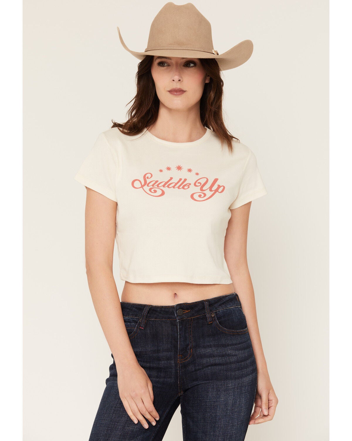 Girl Dangerous Women's Saddle Up Baby Tee, Off White, hi-res