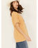 Image #2 - Youth in Revolt Women's Floral Stay Wild Graphic Short Sleeve Graphic Tee, Mustard, hi-res