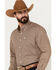 Cinch Men's Plaid Print Long Sleeve Button Down Western Shirt , Brown, hi-res
