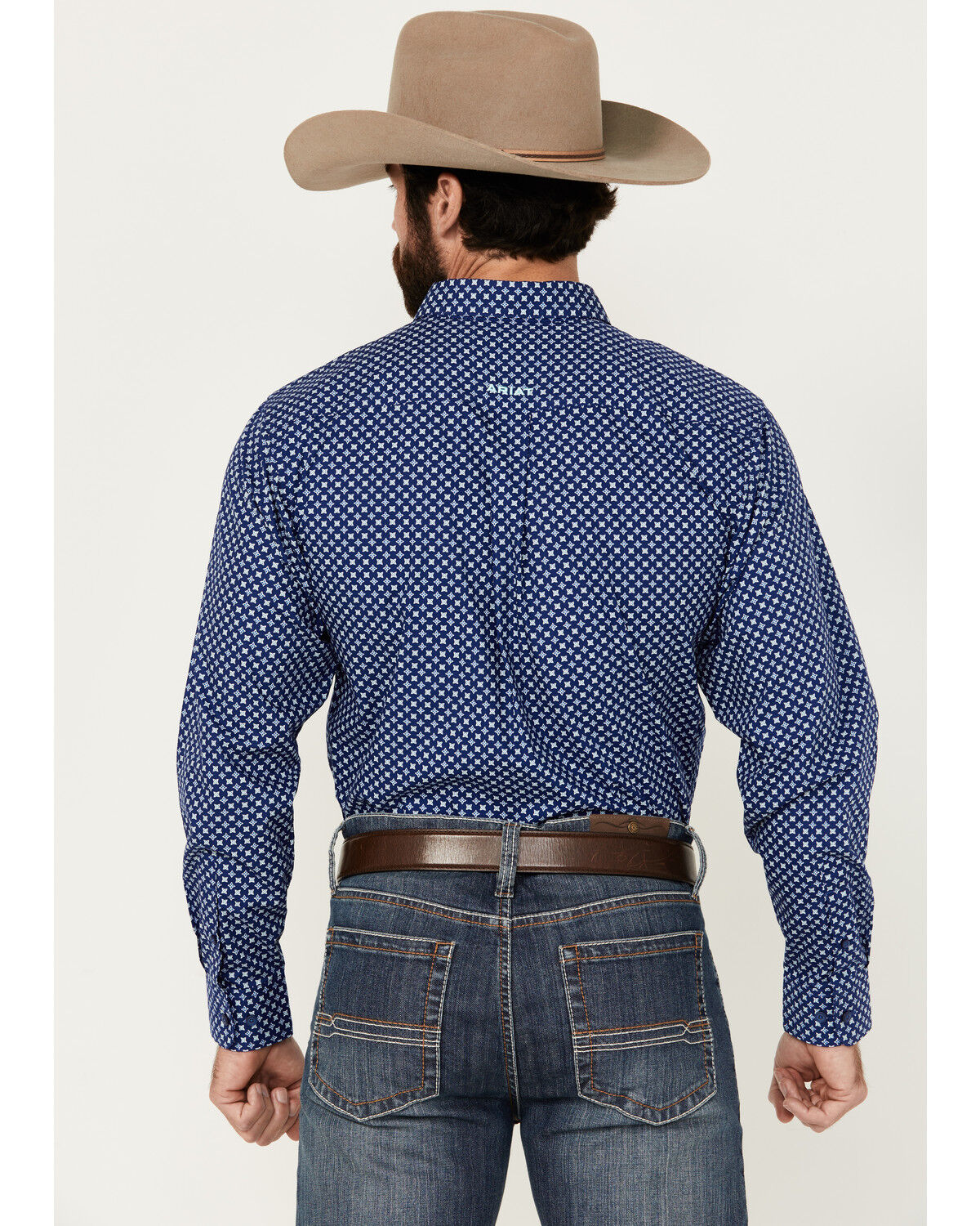 Image #4 - Ariat Men's Price Geo Print Fitted Long Sleeve Button-Down Western Shirt, , hi-res
