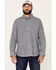 Image #1 - United By Blue Men's Southwestern Soft Hemp Chambray Long Sleeve Western Shirt, Grey, hi-res