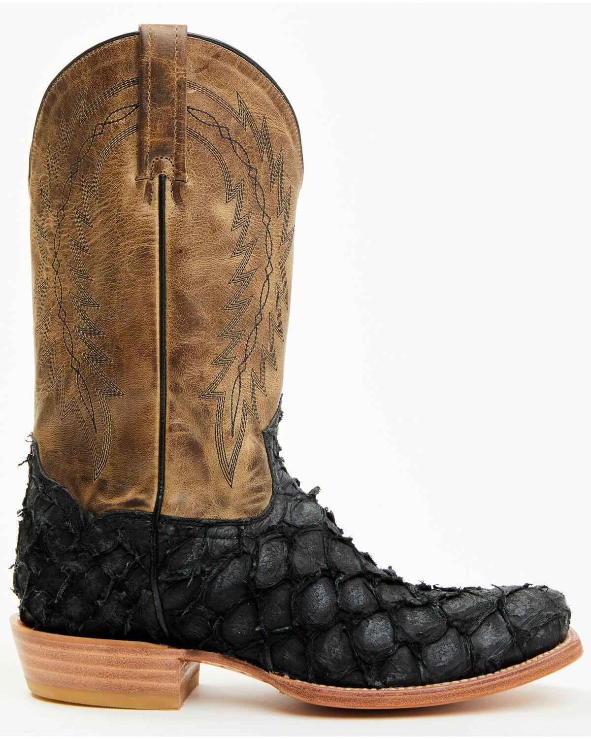 Image #2 - Cody James Men's Vaqueras Exotic Pirarucu Western Boots - Square Toe, Black, hi-res