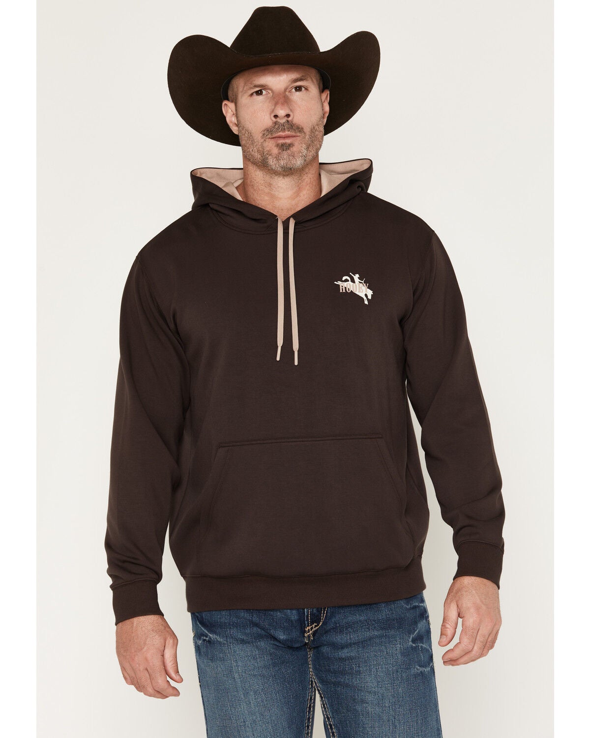 Hooey Men's Boot Barn Exclusive Wild Ride Hooded Sweatshirt, Dark Brown, hi-res