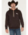Image #1 - Hooey Men's Boot Barn Exclusive Wild Ride Hooded Sweatshirt, Dark Brown, hi-res
