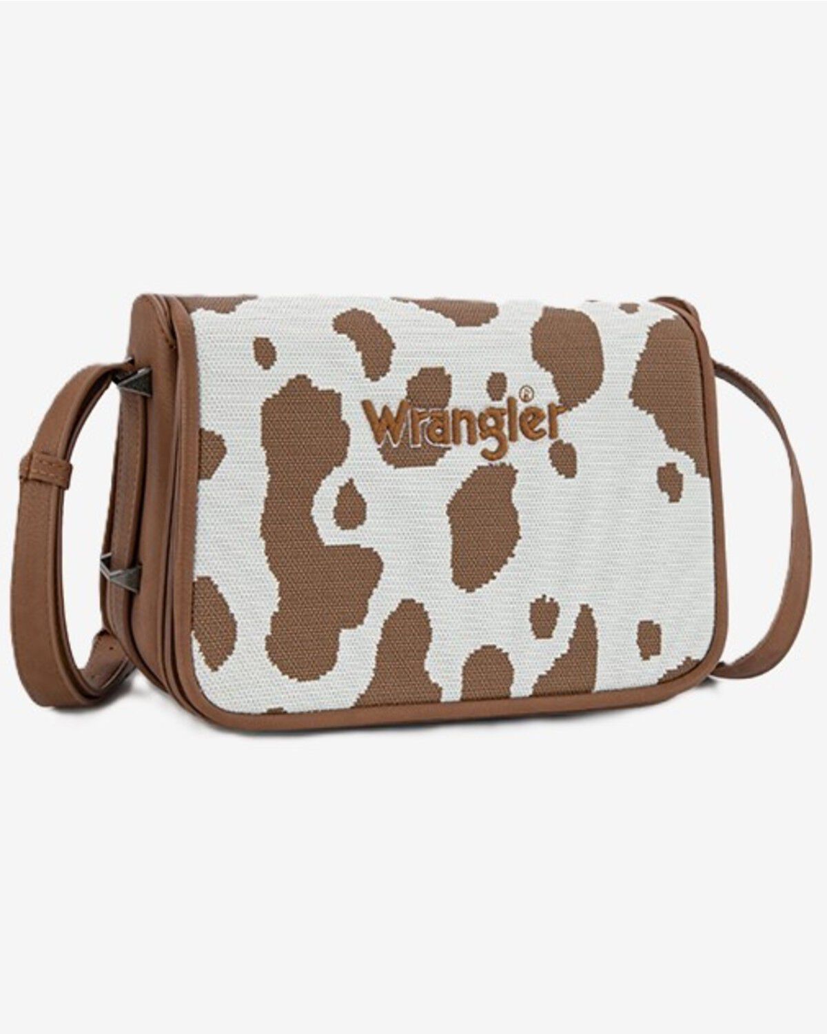 Image #1 - Wrangler Women's Cow Print Crossbody Bag, Brown, hi-res