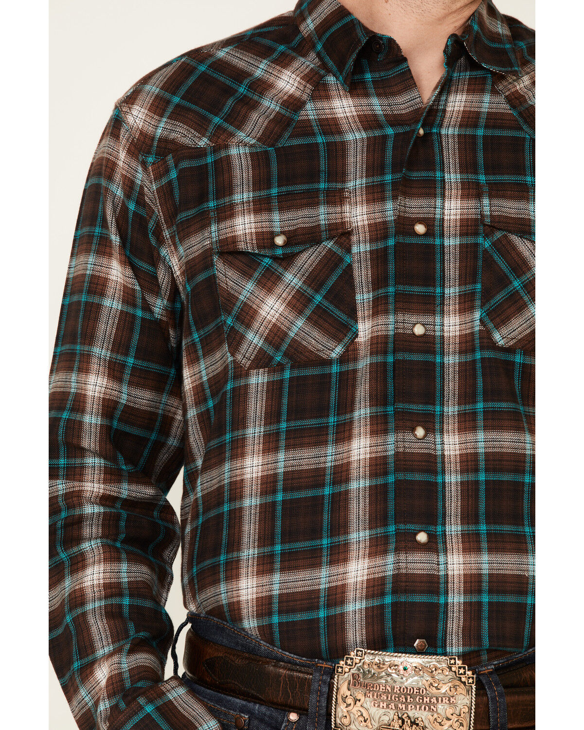 Image #3 - Ariat Men's Harrisburg Retro Plaid Long Sleeve Snap Western Shirt, , hi-res